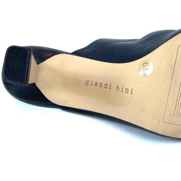 NEW Gianni Bini Black Leather Lace Up Open Toe 3" Heel Women's Heels Size 6M - Picture 9 of 10